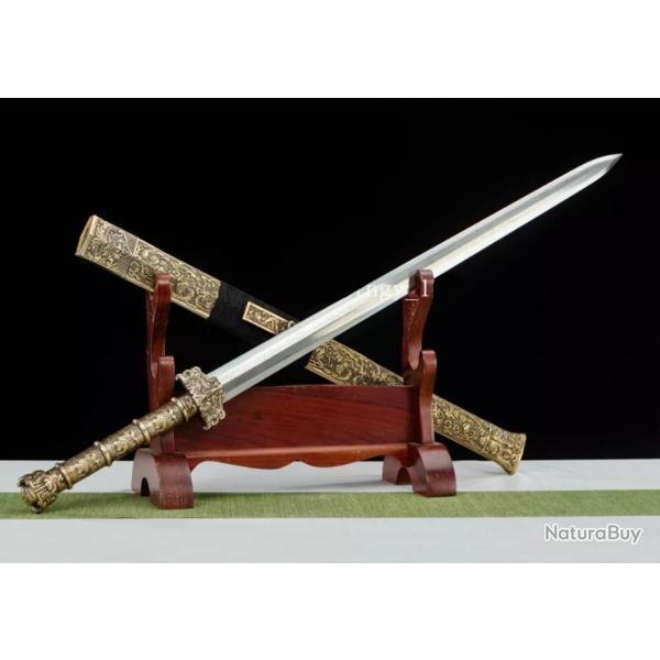 pe de Bataille Jian - Dynastie Han - Acier Damas Tremp  l'Argile