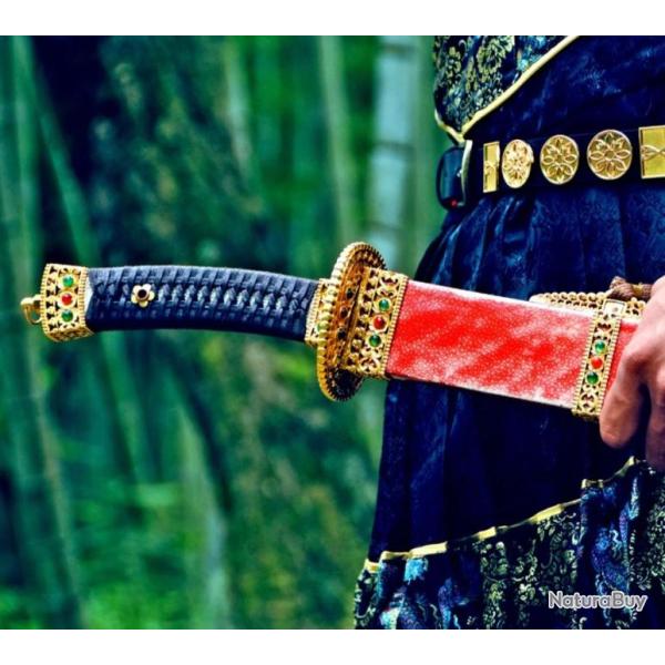 Chef-d'oeuvre chinois argile tremp jade et acier tamahagane -pe de la dynastie qing- forge main