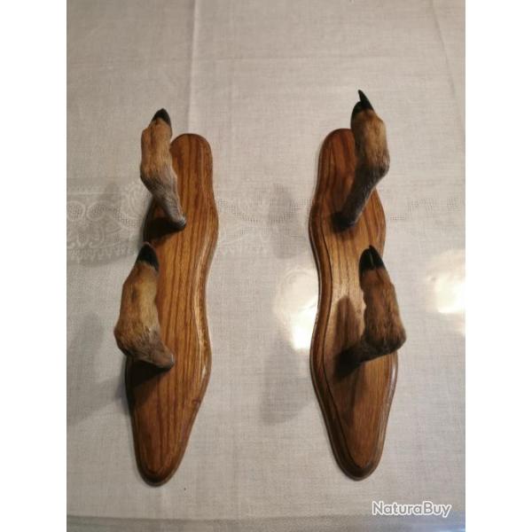 Porte manteau pied de chevreuil la paire