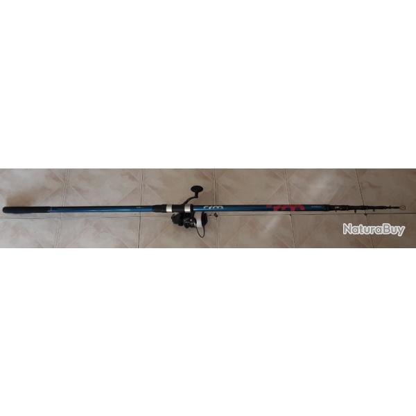 ensemble surfcasting canne tlescopique 5 brins moulinet CAPERLAN ADVANT5000