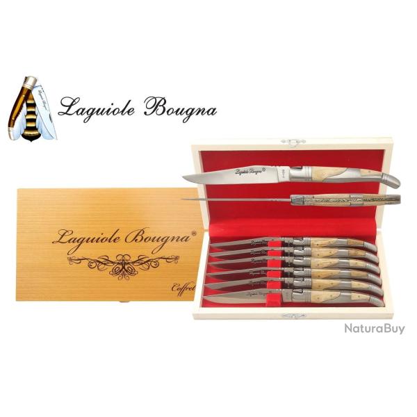 Coffret 6 couteaux bois Laguiole Bogna