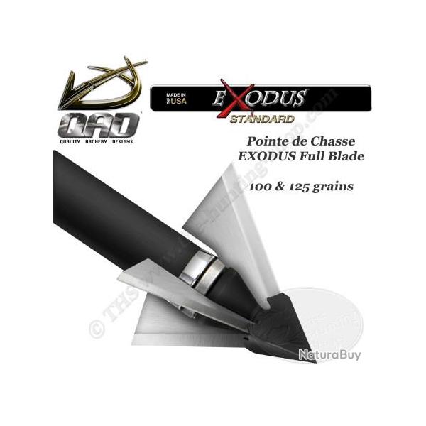 QAD EXODUS Pointes de chasse � lames fixes interchangeables 100 et 125 grains - Standard 100