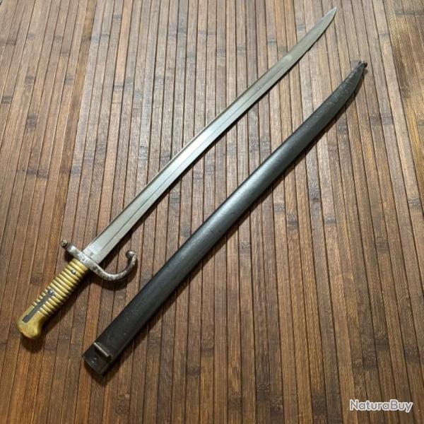 TR�S RARE BA�ONNETTE CHASSEPOT M-1866 DE MARINE KIRSCHBAUM SOLINGEN