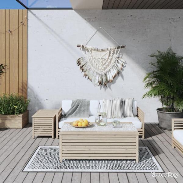 Tapis d'ext�rieur gris et blanc 80x150 cm design r�versible