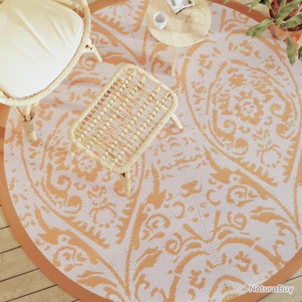 Tapis d'extrieur ARAKIL orange et blanc 200 cm PP alsavelo