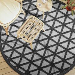 Tapis d'ext&eacute;rieur ARAKIL noir &Oslash;200 cm PP alsavelo