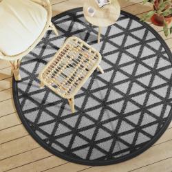 Tapis d'ext&eacute;rieur ARAKIL noir &Oslash;160 cm PP