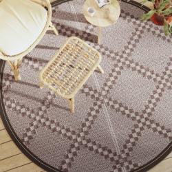 Tapis d'ext&eacute;rieur ARAKIL marron &Oslash;200 cm PP