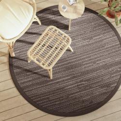 Tapis d'ext&eacute;rieur ARAKIL marron &Oslash;160 cm PP