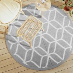 Tapis d'ext&eacute;rieur ARAKIL gris &Oslash;160 cm PP alsavelo