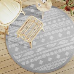 Tapis d'ext&eacute;rieur ARAKIL gris &Oslash;160 cm PP alsavelo