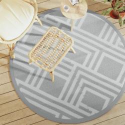 Tapis d'ext&eacute;rieur ARAKIL gris &Oslash;160 cm PP alsavelo