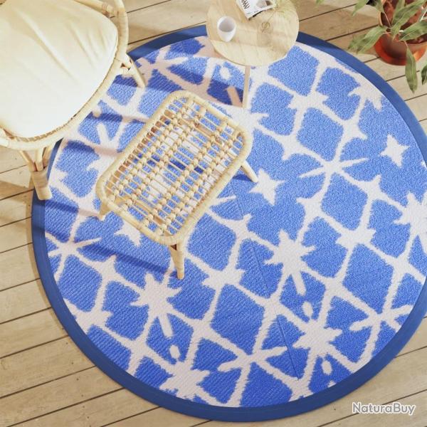 Tapis d'ext�rieur ARAKIL bleu et blanc �160 cm PP