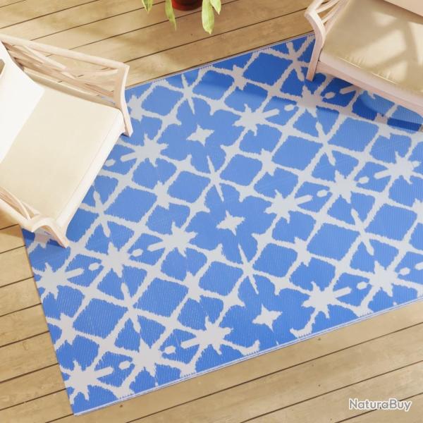Tapis d'extrieur ARAKIL bleu et blanc 140x200 cm PP alsavelo