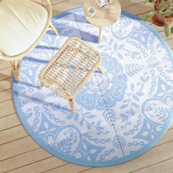 Tapis d'ext&eacute;rieur ARAKIL bleu azur&eacute; &Oslash;160 cm PP