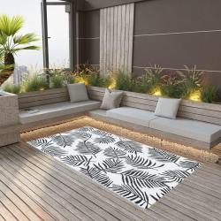 Tapis d'ext&eacute;rieur ARAKIL Blanc et noir 190x290 cm PP