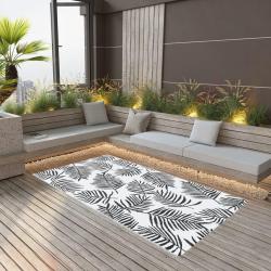Tapis d'ext&eacute;rieur ARAKIL Blanc et noir 160x230 cm PP