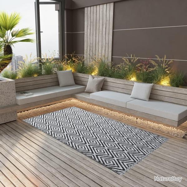 Tapis d'ext�rieur ARAKIL Blanc et noir 120x180 cm PP