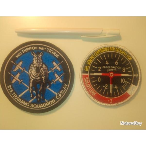 Lot 2 insignes aviation turc - soloturk / 213 training squadron caslan