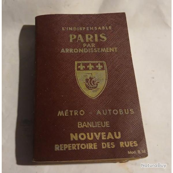 ANCIEN GUIDE DES RUES DE PARIS L'INDISPENSABLE 1975