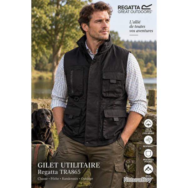 Gilet utilitaire Regatta TRA865 Noir