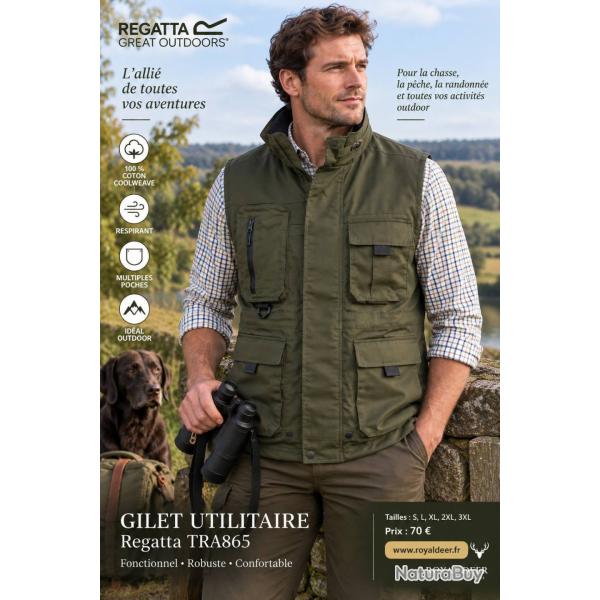 Gilet utilitaire Regatta TRA865 Kaki