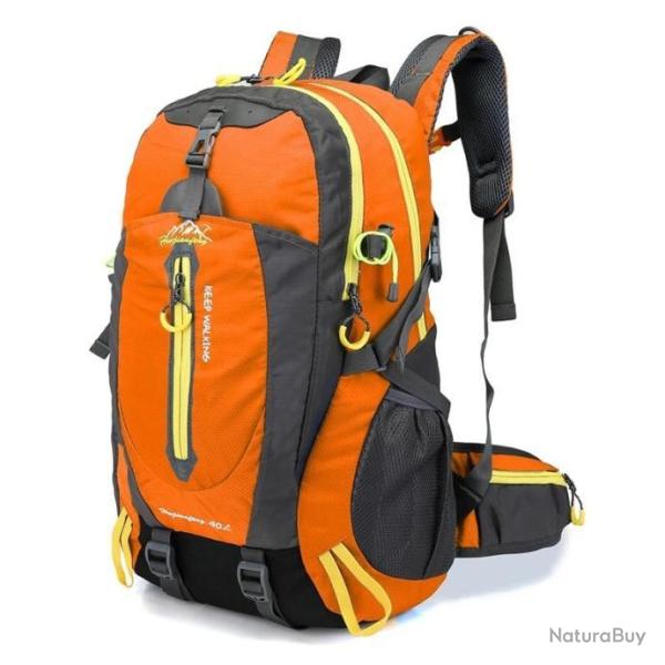 Sac � Dos Randonn�e 40L Imperm�able luger Trekking Camping Voyage Multipoches R�sistant Orange