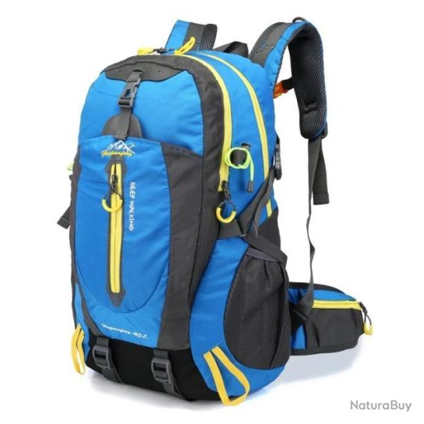 Sac � Dos Randonn�e 40L Imperm�able luger Trekking Camping Voyage Multipoches R�sistant Bleu
