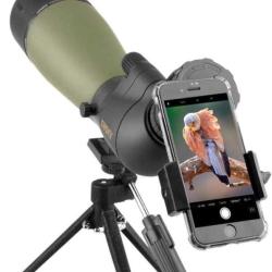 Longue Vue 20-60x80 HD FMC BAK4 &Eacute;tanche Oculaire 45&deg; Tr&eacute;pied Adaptateur Smartphone & &Eacute;tui Observatio