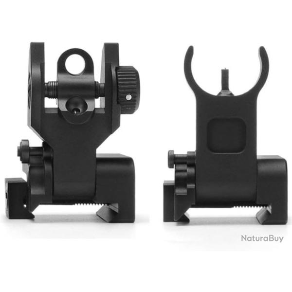US Flip up Avant arrire Ensemble de Vue en Fer Double Demi-Lune Forme BUIS viseurs Montage 20mm
