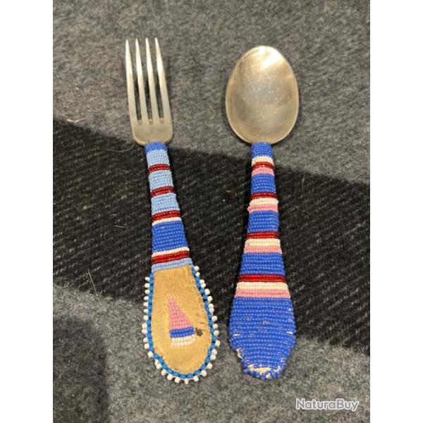 Paire de couverts perls indien des plaines seedbeads