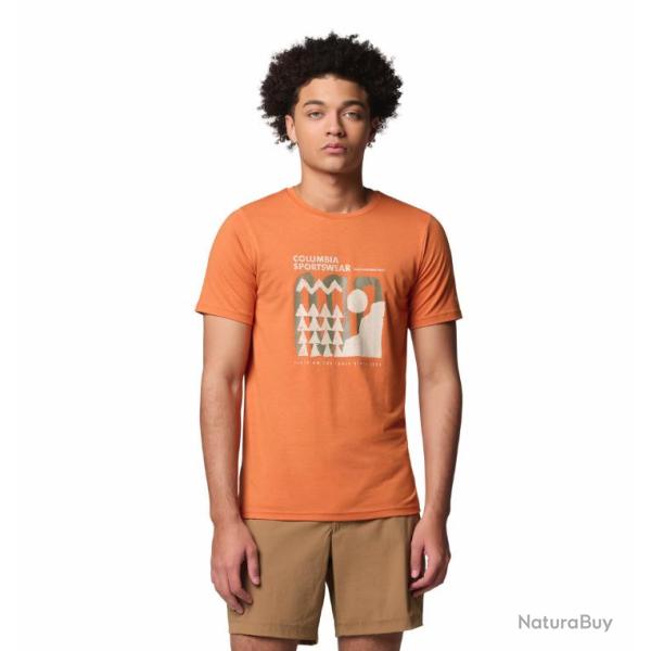 Tee Shirt Respirant Columbia Sun Trek TM SS Graphic Tee Orange