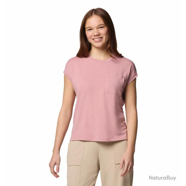 Tee Shirt Respirant Columbia Boundless Trek Short Sleeve Tee Rose p�le