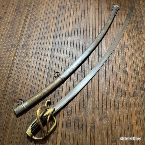 BEAU SABRE DE CAVALERIE OU CHASSEUR  AN lX LAME POIN�ONN�E
