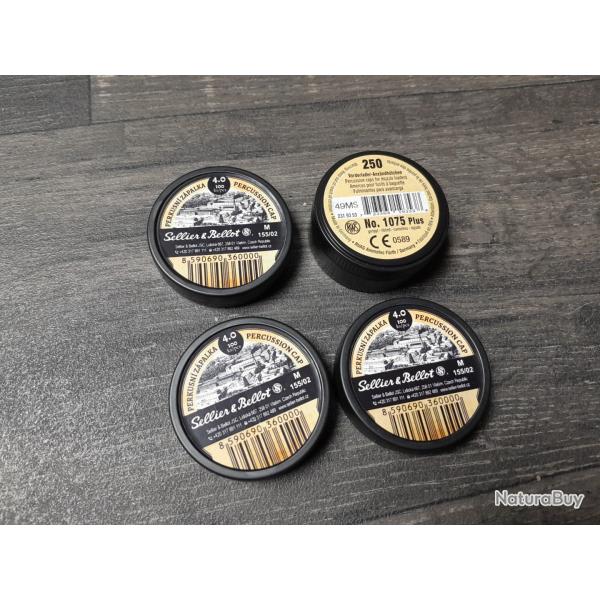 4 Botes VIDES amorces RWS et S&B