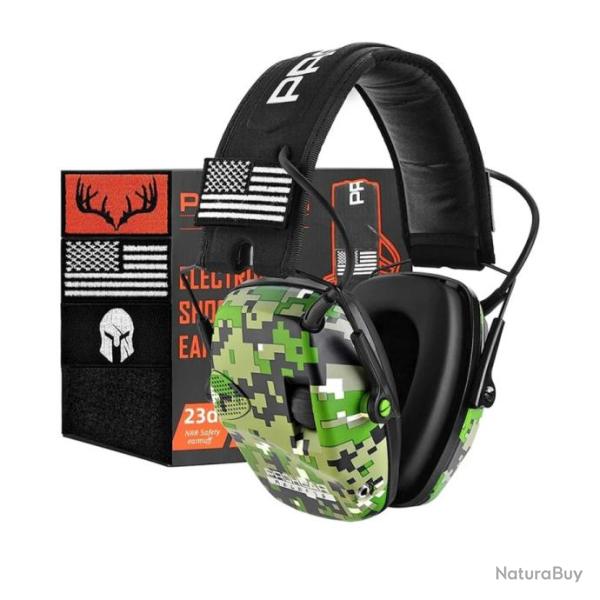 Casque Antibruit �lectronique  Protection Auditive Tir et Chasse R�duction du Bruit NRR 22dB Camo