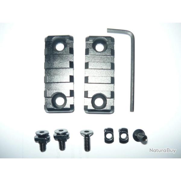 1 Lot de deux rails  de 5 slots pour montage  M - LOOK   ( 5 emplacements )