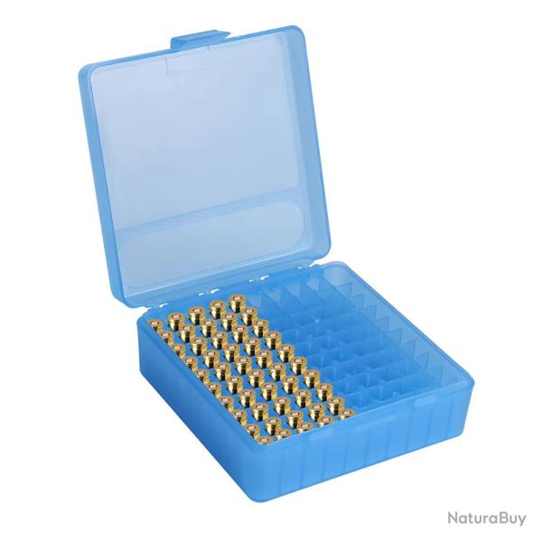 BO�TE � MUNITIONS CALIBRE .38 ET .38SPL 100 EMPLACEMENTS - BLEU - LIVRAISON GRATUITE