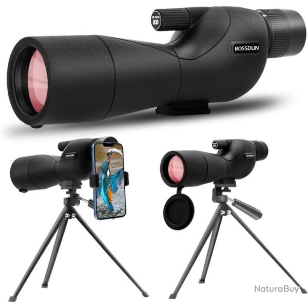 Longue-Vue 25-75�60 - Lunette de Vis�e �tanche avec Prisme BAK4 Tr�pied et Adaptateur T�l�phone