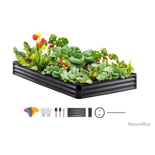 KIT Jardini�re 240x120x28 cm Sur�lev� M�tal Galvanis�