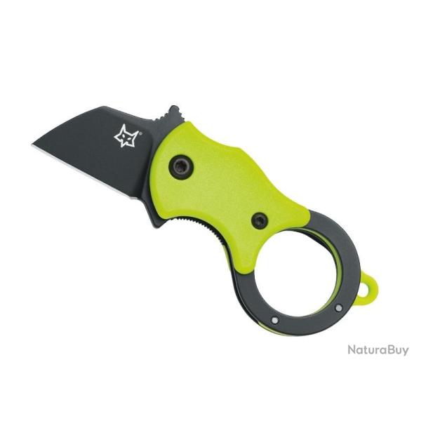 COUTEAU FOX MINI-TA VERT FLUO LAME NOIRE