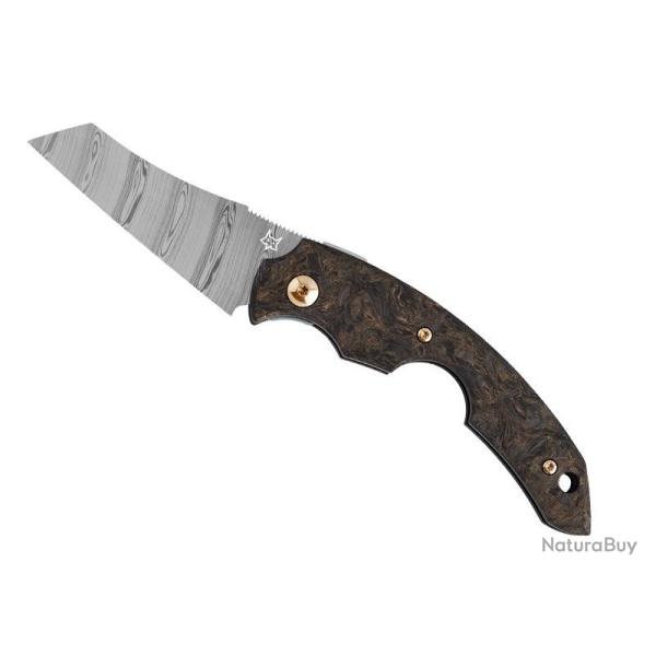 COUTEAU/COUPE-CIGARE FOX VIRTUS FIBRE DE CARBONE DORE DAMAS