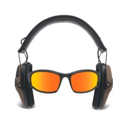 KIT COMBO CASQUE ANTIBRUIT ACTIF ET LUNETTES BALISTIQUES Marron