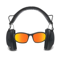 KIT COMBO CASQUE ANTIBRUIT ACTIF ET LUNETTES BALISTIQUES Noir