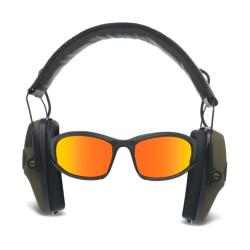 KIT COMBO CASQUE ANTIBRUIT ACTIF ET LUNETTES BALISTIQUES Vert
