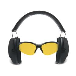 KIT COMBO CASQUE ANTIBRUIT PASSIF AVEC LUNETTES DE PROTECTION Noir