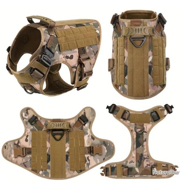 Harnais Tactique Chien CAMO - Standard Militaire - MOLLE - SKX INDUSTRIES