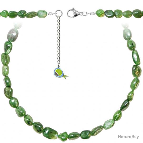 Collier en jaspe vert - Perles roul�es 8 � 12 mm - 50 cm