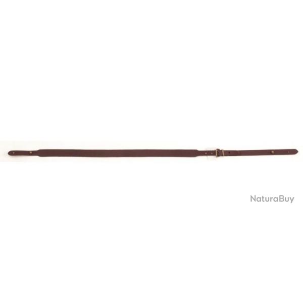 Bretelle bouton cuir vieilli cousu