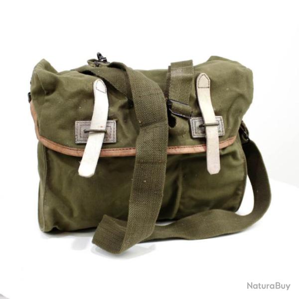 Musette Etui masque  gaz militaire Franais ANP 51 sac toutes armes HG 51 . Indochine Algrie